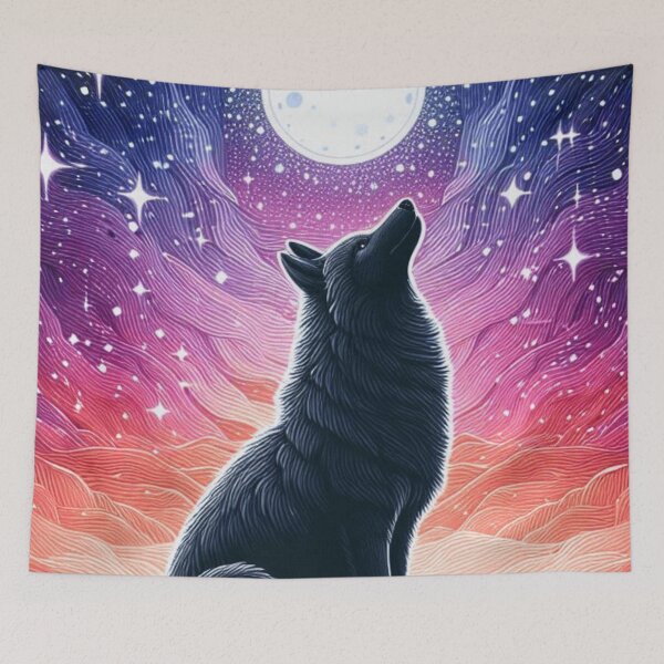 Item preview, Celestial Howling Wolf Full Moon Galaxy designed and sold by BigBlueArt.
