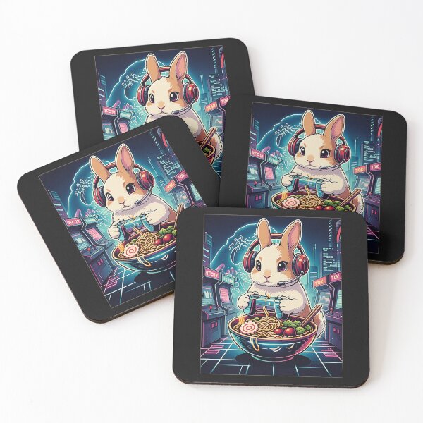 Item preview, Bunny Gamer Ramen Bowl Cute Foodie designed and sold by FemmeForge.