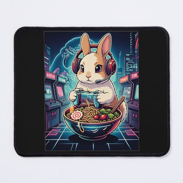 Item preview, Bunny Gamer Ramen Bowl Cute Foodie designed and sold by FemmeForge.