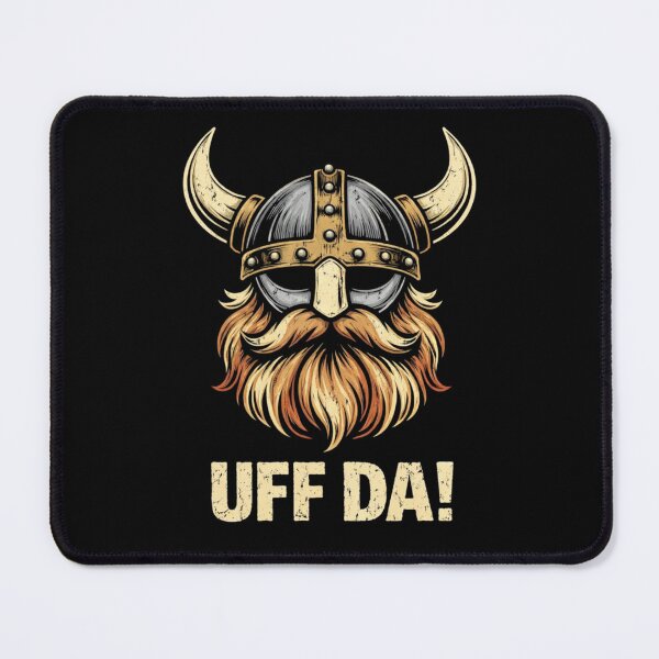 Item preview, Uff Da! Retro Vintage Viking Helmet & Beard Scandinavian Folk Art designed and sold by Alexis Art Collection.