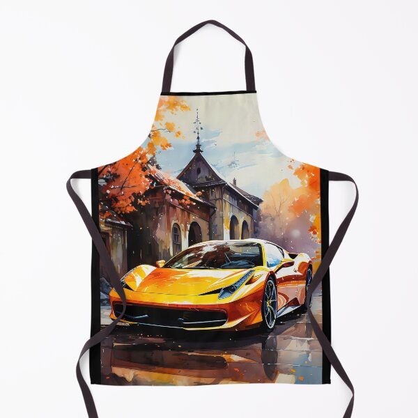 Item preview, Modern supercar contrasting with weathered village architecture designed and sold by RevUpDesign.