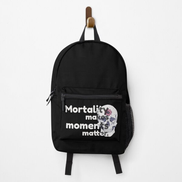 Item preview, Mortality Makes Moments Matter – Skull & Flower Design designed and sold by NeutronDesign.