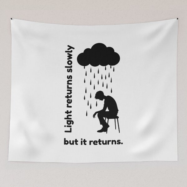 Item preview, Light Returns Slowly – Hope & Healing Quote designed and sold by NeutronDesign.