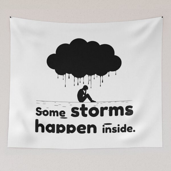 Item preview, Some Storms Happen Inside – Emotional Mind Quote designed and sold by NeutronDesign.