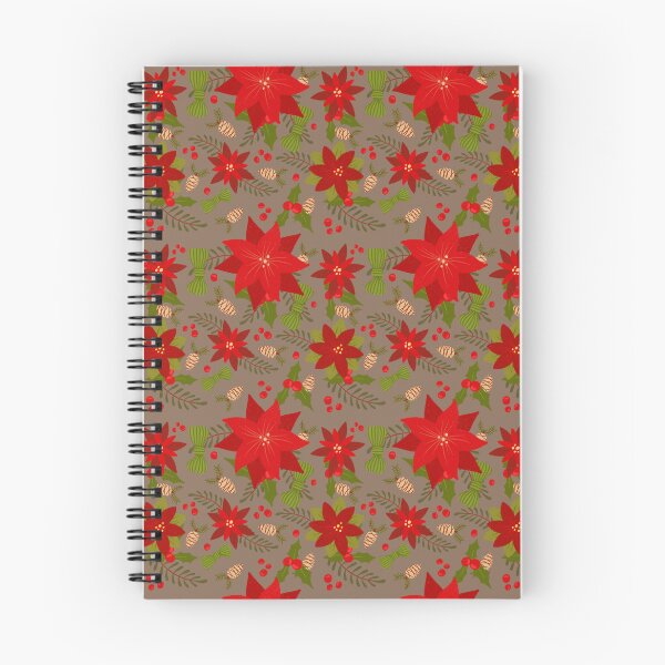 Item preview, Festive Holiday Florals Pinecones Bows on Warm Neutral  designed and sold by sweetdrawsart.