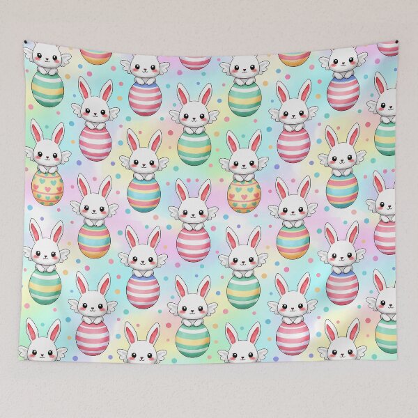 Item preview, Angel Bunny Delight – Seamless Easter Egg Pattern designed and sold by meesub.