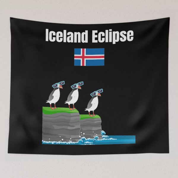 Item preview, Iceland solar eclipses lover Puffin Colony Iceland flag souvenir designed and sold by Artstastic.