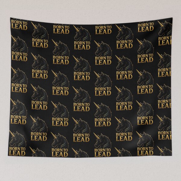 Item preview, Born To Lead – Luxury Alpha Unicorn Gold designed and sold by DreamiCanvas.