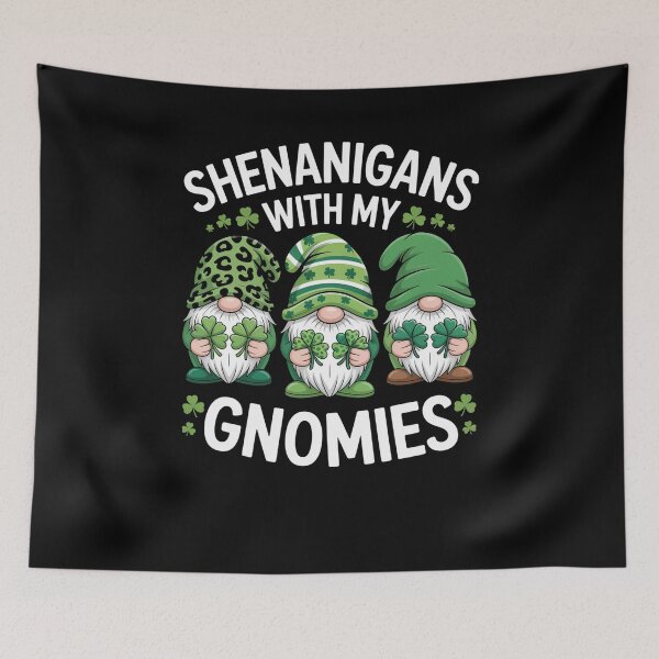 Item preview, St Patricks Day Lucky Shamrock Leopard Gnomes Irish designed and sold by Elenasriveras.