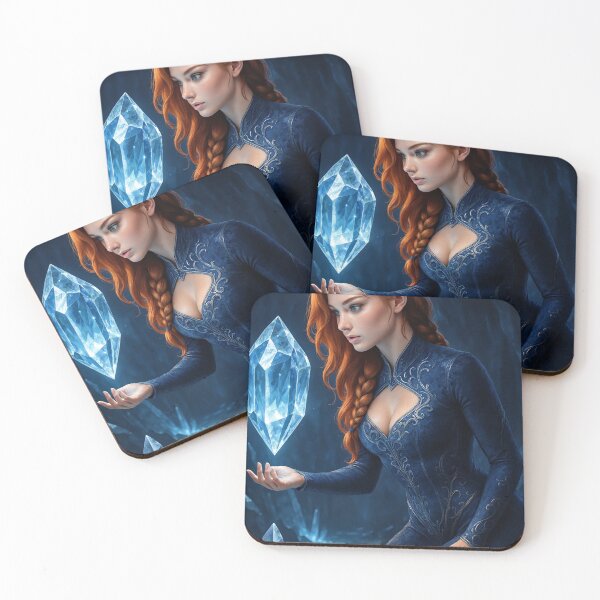 Item preview, Rowan holds bluetopaz crystal mystical cave glow designed and sold by CathryneDelamort.