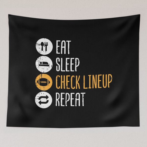 Item preview, Eat Sleep Check Lineup Repeat Fantasy Football Men Boys designed and sold by charitashmoqs.