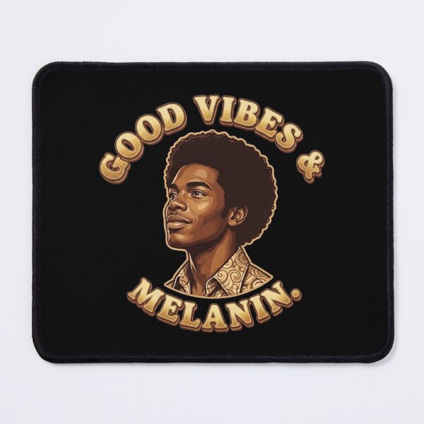Item preview, Good Vibes Melanin Black Man Afro Retro Gold designed and sold by QuipQuips.