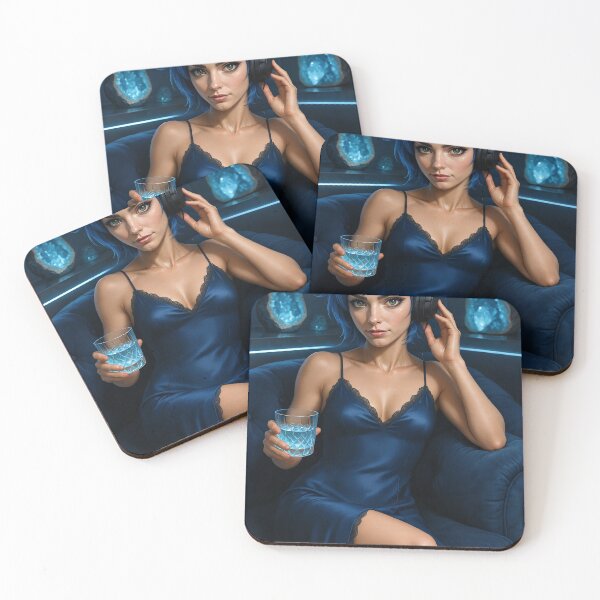 Item preview, Cipher blue topaz woman headphones designed and sold by CathryneDelamort.