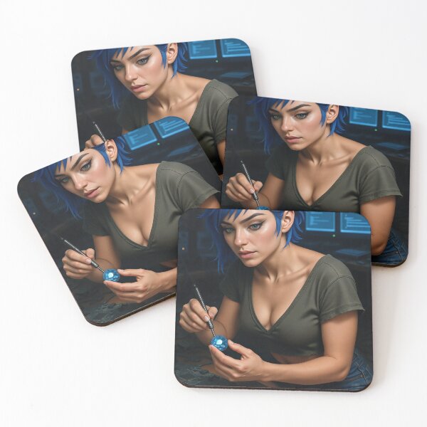 Item preview, Cipher blue topaz tech expert circuit board designed and sold by CathryneDelamort.