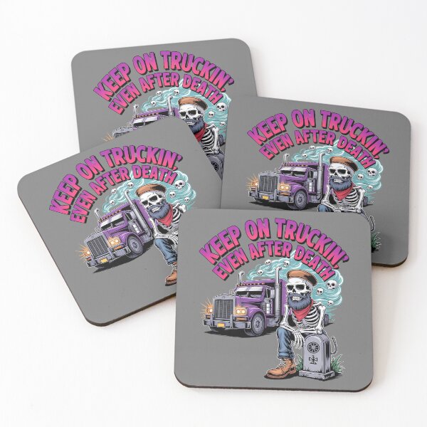 Item preview, Skeleton truck driver - diesel humor - afterlife road trip - eternal road - skeleton road warrior - undead trucker journey - ghost road shirt - truck stop ghost stories designed and sold by JansenGS.