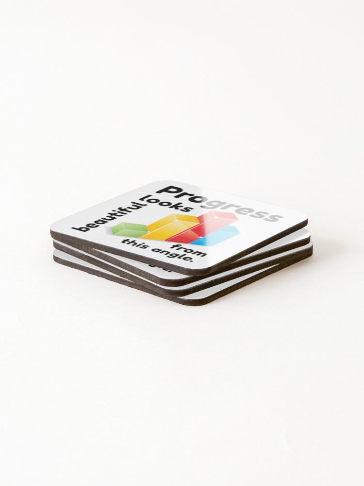 Thumbnail 4 of 5, Coasters (Set of 4), Data Rise – 3D Abstract Bar Chart Design designed and sold by NeutronDesign.