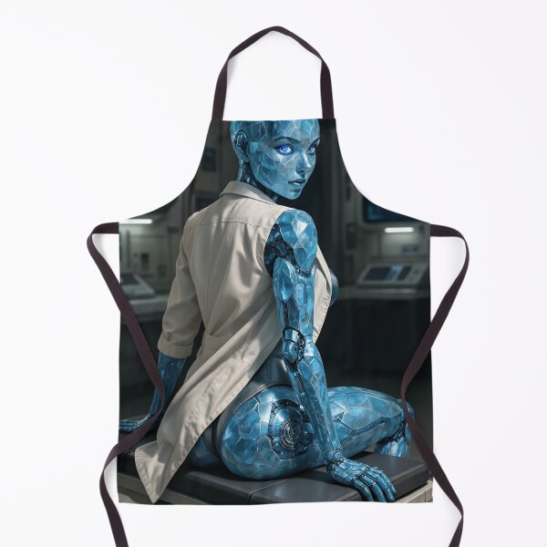 Item preview, Blue humanoid in lab coat sits on table designed and sold by CathryneDelamort.