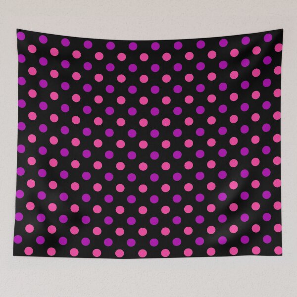 Item preview, Purple Pink Polka Dots On Black Background Design  designed and sold by PatternTitan.