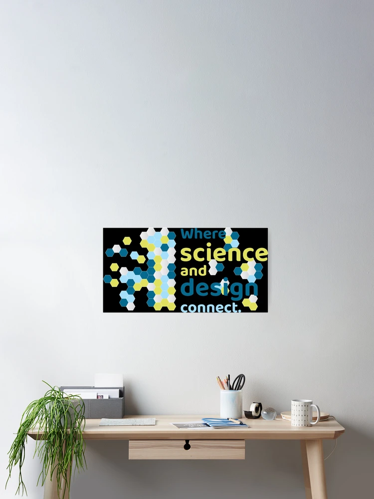 Thumbnail 2 of 3, Poster, HexaFlow – Abstract Geometric Heatmap Pattern designed and sold by NeutronDesign.