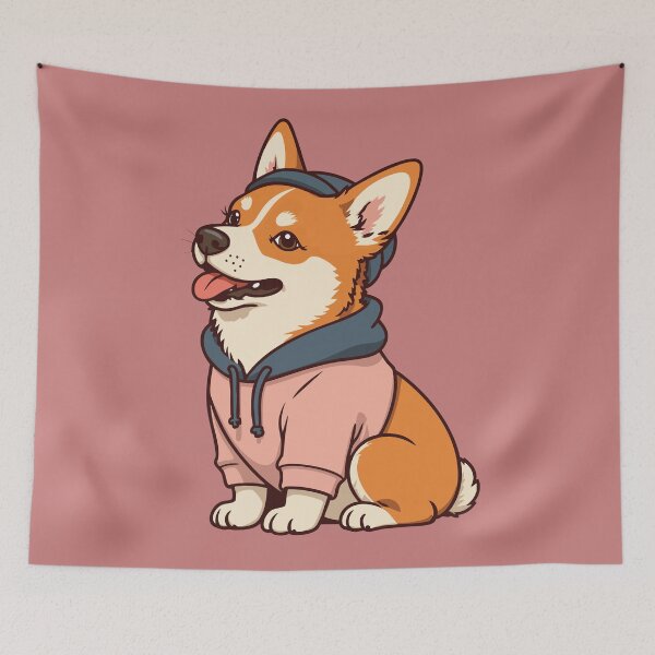 Item preview, Cool Corgi in Hoodie – Cute Urban Dog Design designed and sold by NeutronDesign.