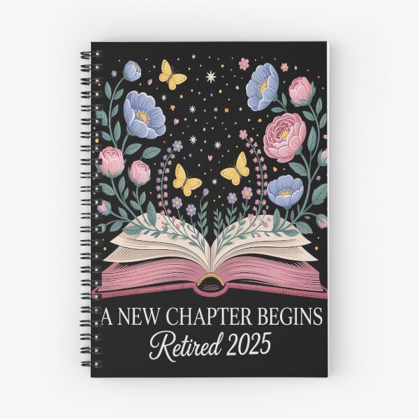 Item preview, floral book a new chapter begins retired  teacher designed and sold by CottonCandyPrin.
