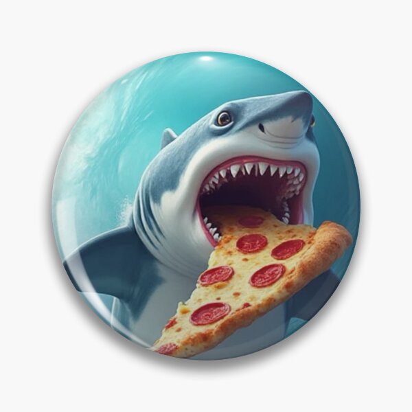 Item preview, Shark eating pizza  designed and sold by Samardesigns.