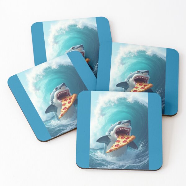 Item preview, Shark eating pizza  designed and sold by Samardesigns.