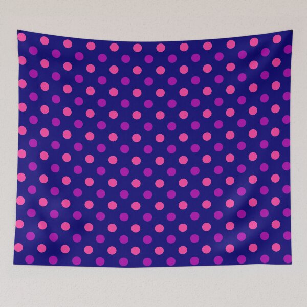 Item preview, Purple Pink Polka Dots On Blue Background Design  designed and sold by PatternTitan.