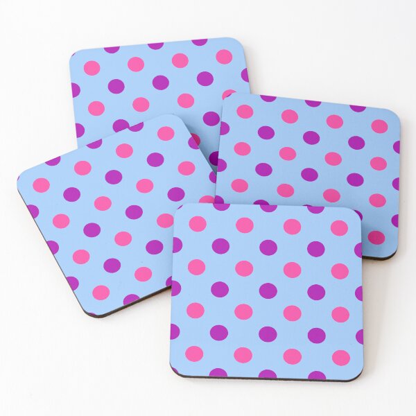 Item preview, Purple Pink Polka Dots On Blue Background Design  designed and sold by PatternTitan.