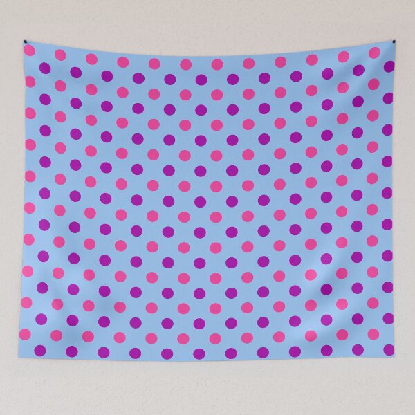 Item preview, Purple Pink Polka Dots On Blue Background Design  designed and sold by PatternTitan.