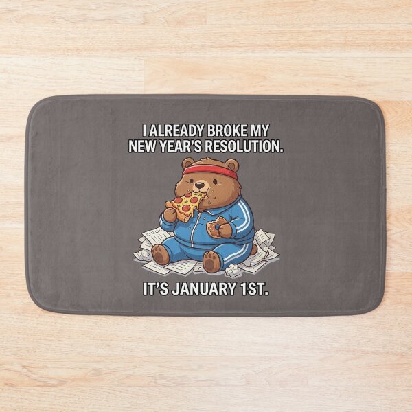 Item preview, Funny Bear New Year Resolution Fail Pizza New Year Humor designed and sold by QuipQuips.