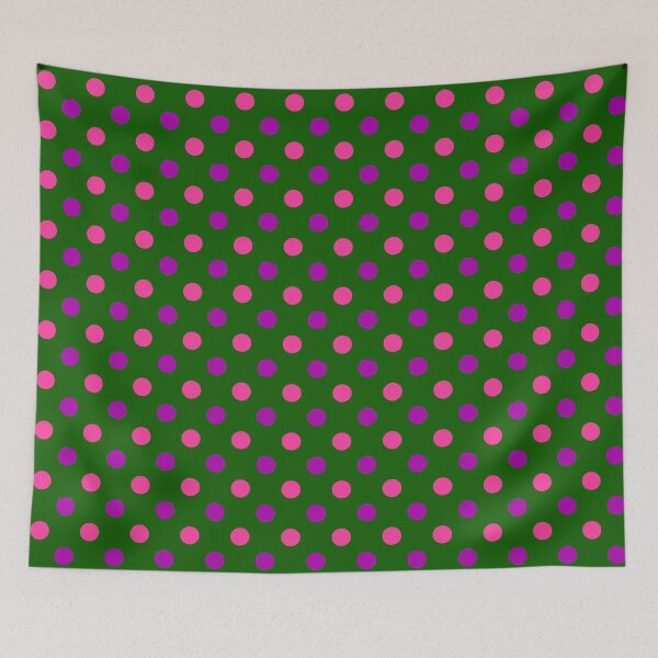 Item preview, Purple Pink Polka Dots On Green Background Design  designed and sold by PatternTitan.