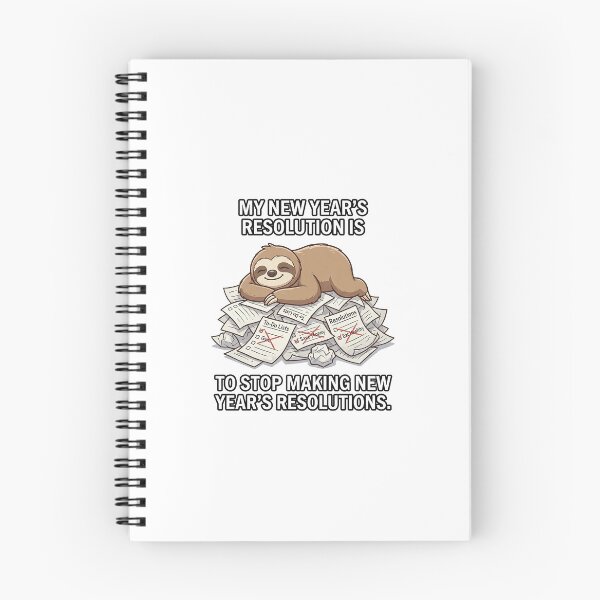 Item preview, Funny Lazy Sloth Anti New Year Resolution Humor designed and sold by QuipQuips.