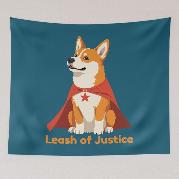Item preview, Leash of Justice – Superhero Corgi Funny Dog Lover Design designed and sold by NeutronDesign.