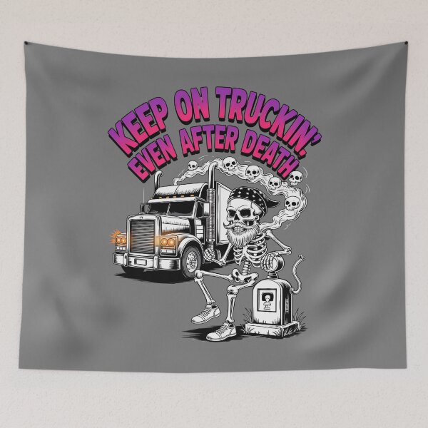 Item preview, Skeleton truck driver - haunted job parody - ghost vehicle - haunted truck - undead convoy - paranormal rig - cursed engine - cb radio ghost - haunted highway - urban legend trucker designed and sold by JansenGS.