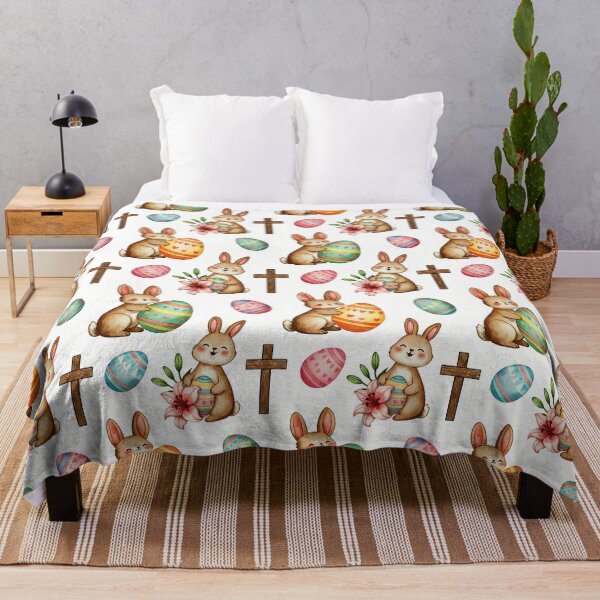 Item preview, Easter Embrace – Seamless Bunny, Egg & Cross Pattern designed and sold by meesub.