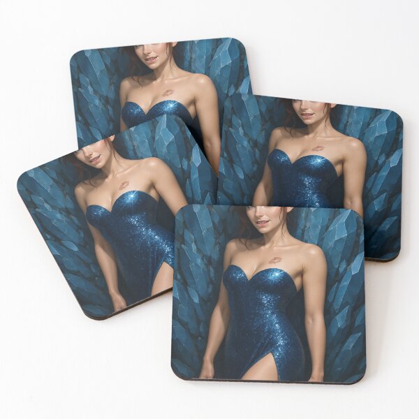 Item preview, Fortana in bluetopaz gown against crystal wall designed and sold by CathryneDelamort.