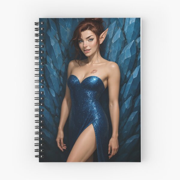 Item preview, Fortana in bluetopaz gown against crystal wall designed and sold by CathryneDelamort.