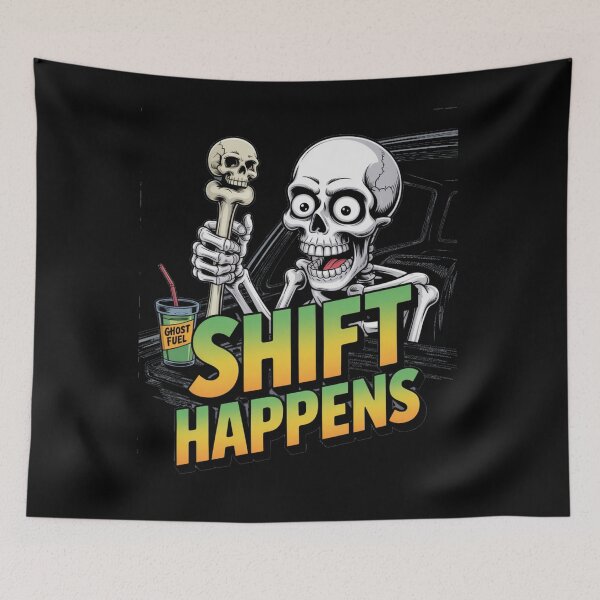 Item preview, Skeleton truck driver - haunted job parody - ghost vehicle - haunted truck - undead convoy - paranormal rig - cursed engine - cb radio ghost - haunted highway - urban legend trucker designed and sold by JansenGS.