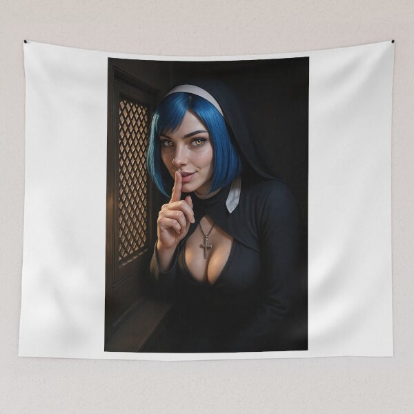 Item preview, Monja de cabeza azul, dedo en los labios designed and sold by CathryneDelamort.