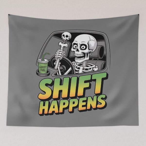Item preview, Skeleton truck driver - diesel humor - afterlife road trip - eternal road - skeleton road warrior - undead trucker journey - ghost road shirt - truck stop ghost stories designed and sold by JansenGS.