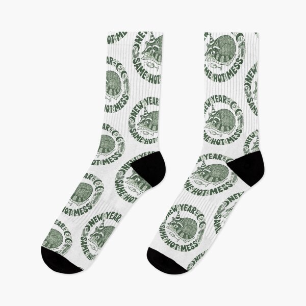 Item preview, New Year Same Hot Mess Raccoon Humor Celebration designed and sold by LuminOrb.