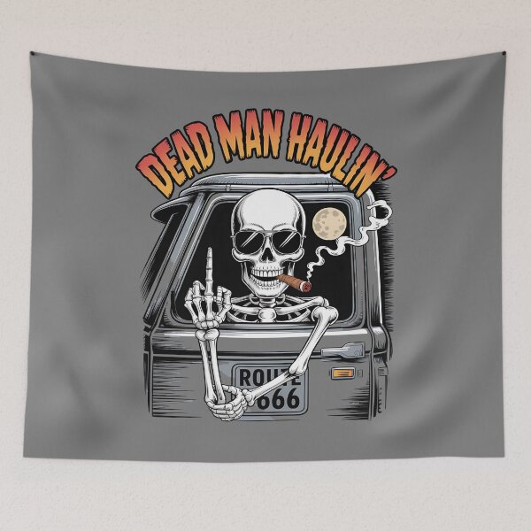 Item preview, Skeleton truck driver - diesel humor - afterlife road trip - eternal road - skeleton road warrior - undead trucker journey - ghost road shirt - truck stop ghost stories designed and sold by JansenGS.