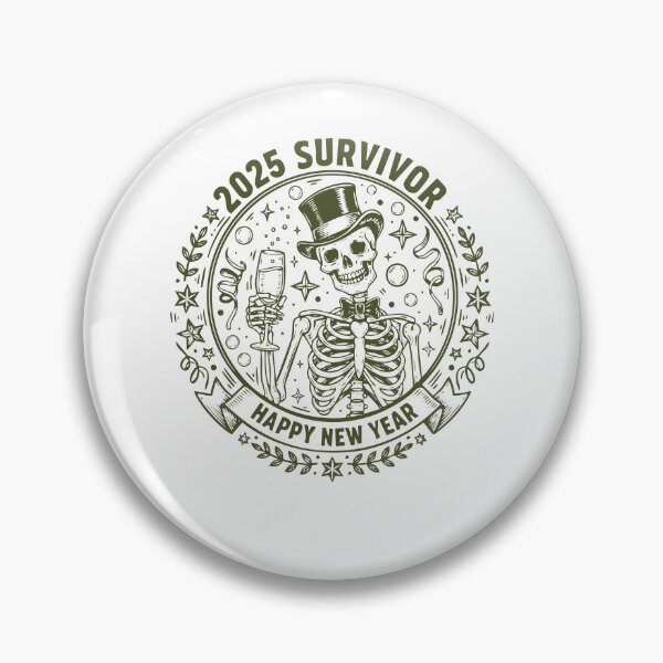 Item preview, 2025 Survivor Happy New Year Skeleton Party designed and sold by LuminOrb.