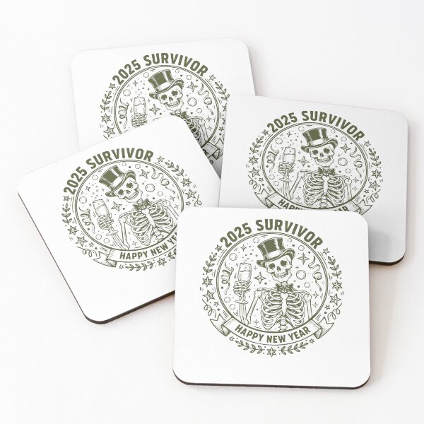 Item preview, 2025 Survivor Happy New Year Skeleton Party designed and sold by LuminOrb.