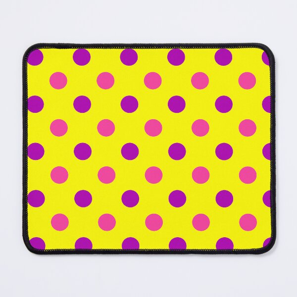 Item preview, Purple Pink Polka Dots On Yellow Background Design designed and sold by PatternTitan.