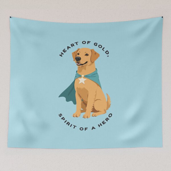 Item preview, Heart of Gold, Spirit of a Hero – Superhero Golden Retriever Art designed and sold by NeutronDesign.