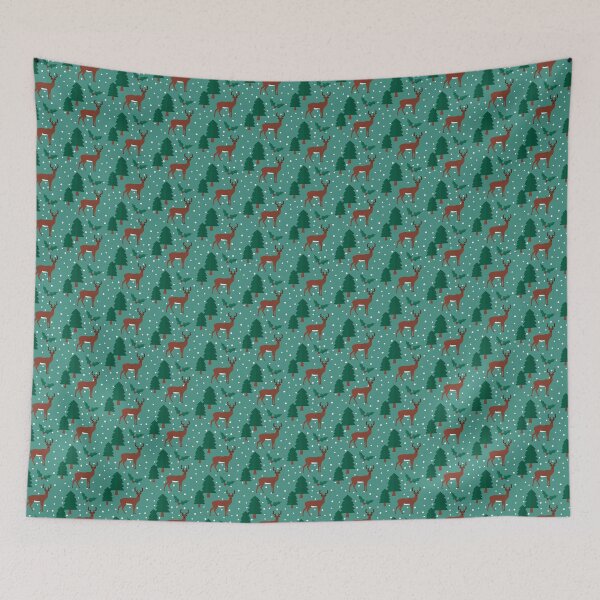 Item preview, Christmas reindeer on blue designed and sold by reneesillus.