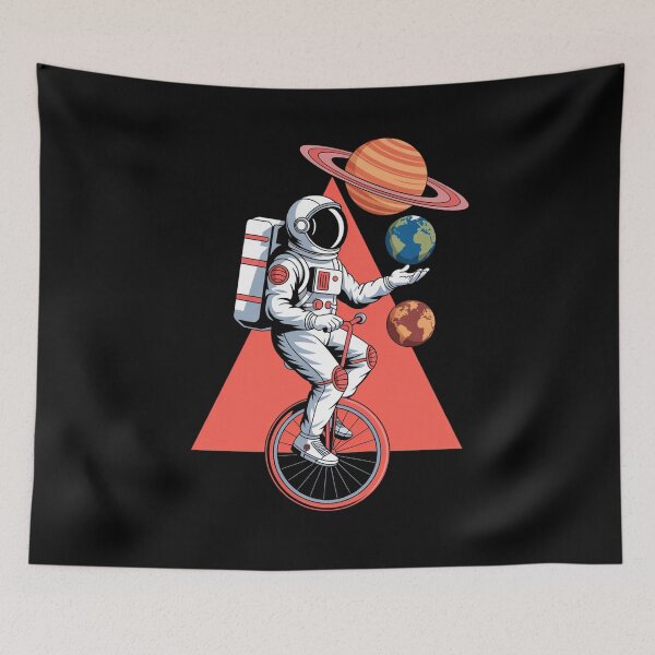 Item preview, Space Astronaut Bicycle Juggling Planets Cosmic Astronomy designed and sold by DianaStantzo.