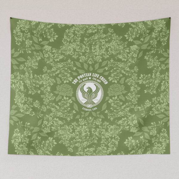 Item preview, Army Green Foliage Pontian creed message - Fly High, Live Free - Eternal Life designed and sold by SueKnox.
